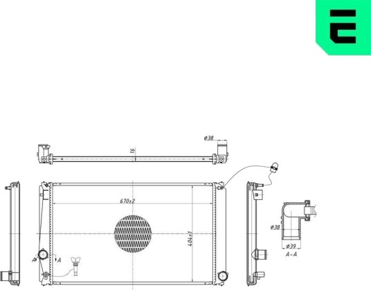 ERA 673298 Radiator motorkjøling ERA 673298 Radiator motorkjøling