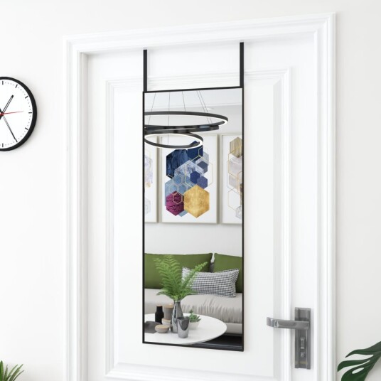 vidaXL Dørspeil svart 40x100 cm glass og aluminium vidaXL Dørspeil svart 40x100 cm glass og aluminium