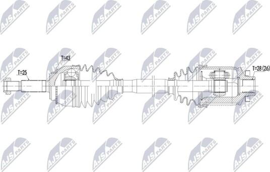 NTY NPW MS 130 Drivaksel