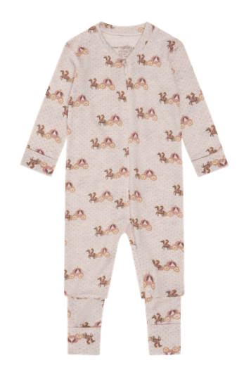 Hust & Claire Mocel Caret ull/tencel heldress til barn - wheat melange
