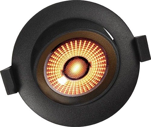 Unilamp Limbo 10W 600lm WarmDim IP44 Tiltbar Downlight Sort