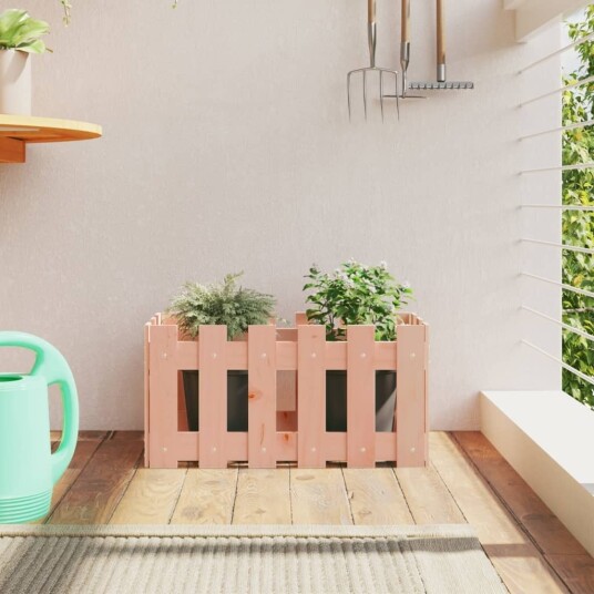 Plantekasse med gjerdedesign 60x30x30 cm heltre douglasgran