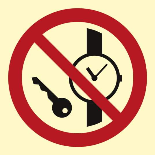 No metallic articles or watches - Etterlysende Vinyl HI150 - 150 x 150 mm