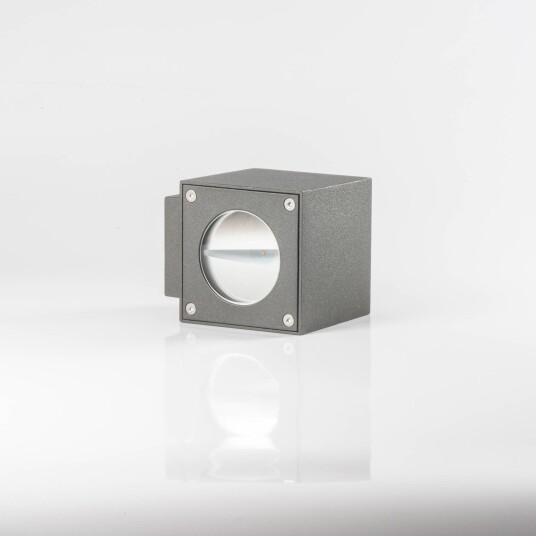 Lucande LED utendørs-vegglampe Jarno antrasitt sett med 2 metall 9 cm