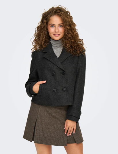 ONLY Onlfreja Life Short Db Jacket Otw Noos - Grey - S ONLY Onlfreja Life Short Db Jacket Otw Noos - Grey - S