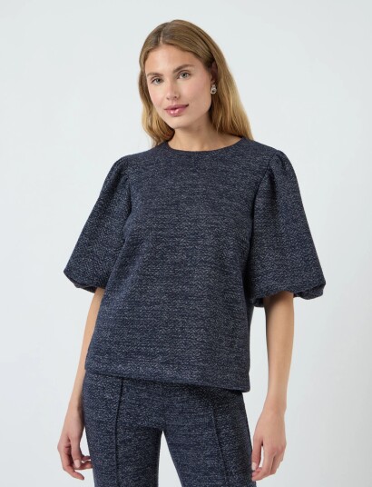 YAS Yascasa 2/4 Glitter Top   Ex   Navy   XS