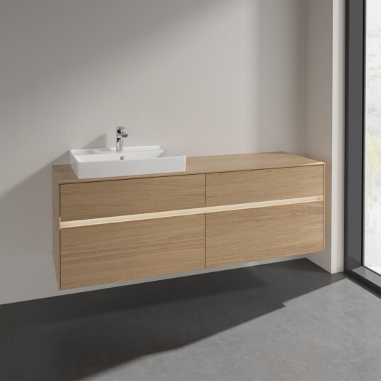 VILLEROY & BOCH COLLARO SERVANTSKAP 160 M/LYS FOR SERVANT VENSTRE 60 CM M/4 SKUFFER NORDISK EIK VILLEROY & BOCH COLLARO SERVANTSKAP 160 M/LYS FOR SERVANT VENSTRE 60 CM M/4 SKUFFER NORDISK EIK