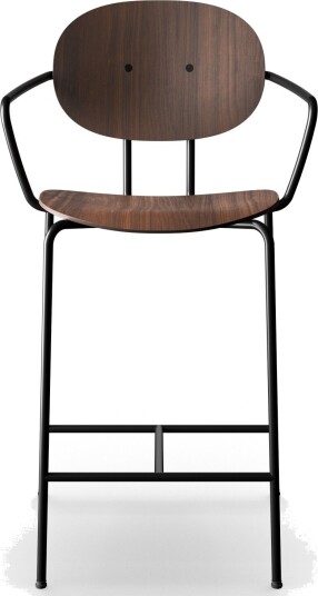 Sibast Furniture Piet Hein Barkrakk Sort med Armlener Valnøtt