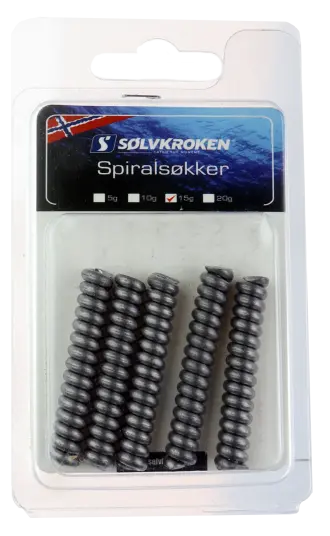 Sølvkroken Spiralsøkke 5pk 15gr Sølvkroken Spiralsøkke 5pk 15gr