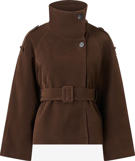 Gina Tricot Jakke Faux Suede Trench Jacket Brun