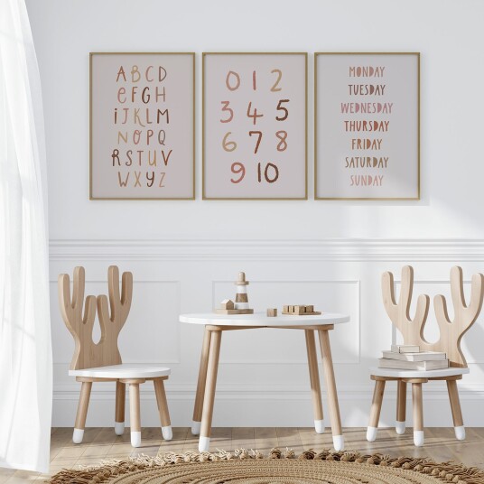 Plakat ABC Tall Dager / Sett med 3