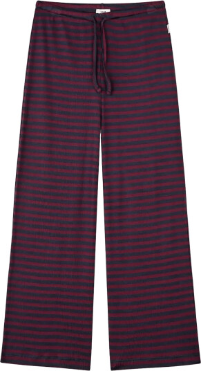 Mads Nørgaard 2X2 Cotton Stripe Verona Pants Burgundy 116