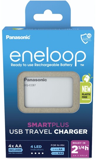 Panasonic Smartplus USB Reiselader For AA batterier Inkl. 4x AA