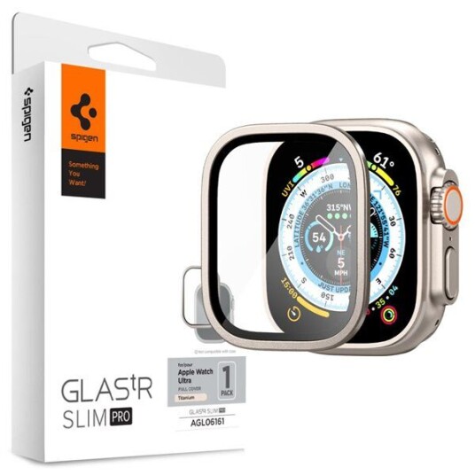 Spigen GLAS.tR Slim Pro Skjermbeskytter til Apple Watch Ultra 49mm - Titan