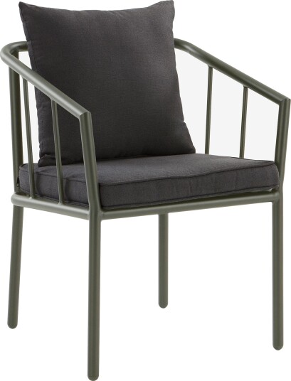 Jotex Utendørs Stol Grønn matt svart MENTON 1744706040 Jotex Utendørs Stol Grønn matt svart MENTON 1744706040