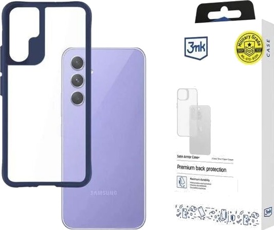 3mk Satin Armor Case+ Blue for Samsung Galaxy A54 5G Transparent