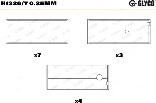 Veivaksellager GLYCO H1326/7 0.25mm