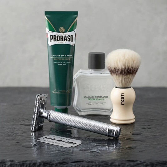 Introsett til tradisjonell barbering INTRO-01-EUK-GR-SV