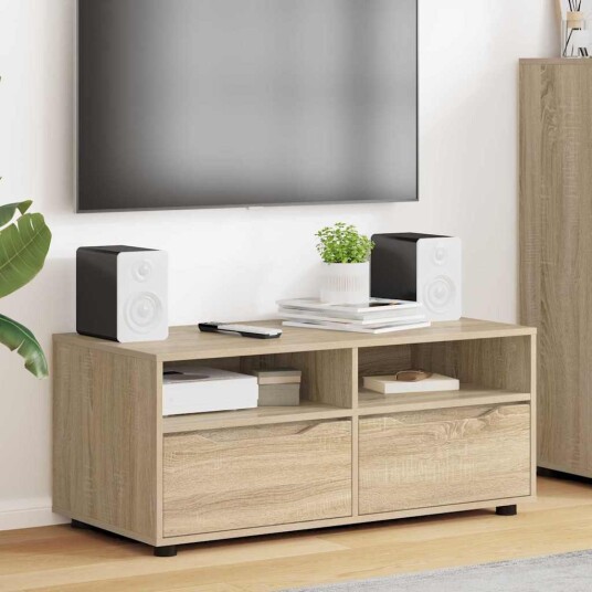 TV skap med skuff Sonoma eik 100 x 48 x 43 cm Konstruert tre TV skap med skuff Sonoma eik 100 x 48 x 43 cm Konstruert tre