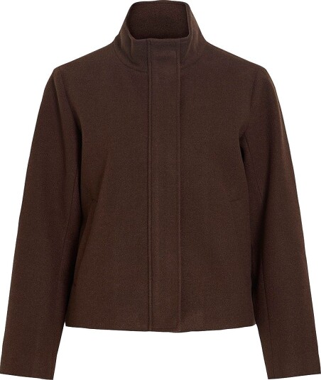 Vila Jakke viClaudia L/s High Neck Short Jkt Brun