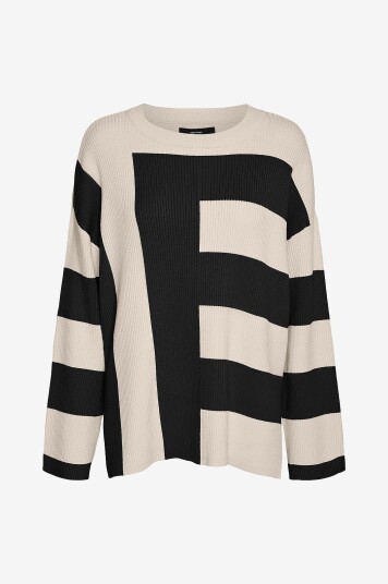 Vero Moda - Genser vmHermosa LS O-neck Long Pullover - Beige