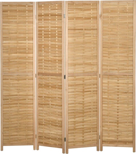 4 delt skjerm romdeler 160 x 170 cm skillevegg sammenleggbar personvernskjerm romdeler laget av bambus personvernskjerm for