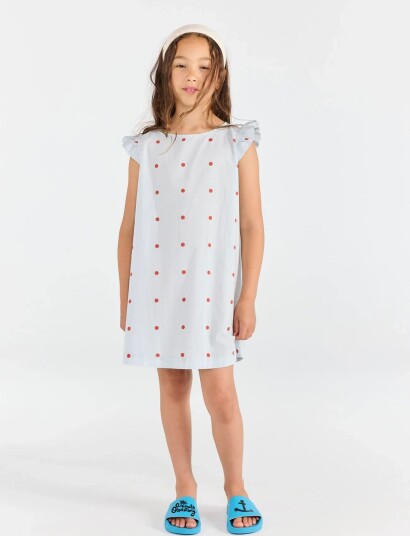 THE ANIMALS OBSERVATORY Firefly Kid Dress White Tree Blue 116