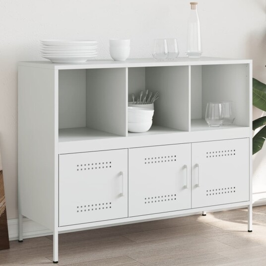 Skjenk hvit 100,5x39x79 cm stål 8721102390579