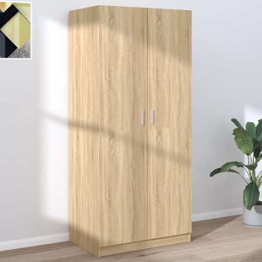vidaXL Garderobe sonoma eik 80x52x180 cm sponplate