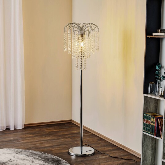 ONLI Gulvlampe Pioggia med krystallregn krom ONLI Gulvlampe Pioggia med krystallregn krom