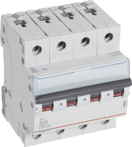 Legrand TX³ MCB automatsikring B20 4P 4M 6/6kA
