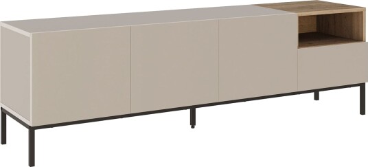 Morlen TV benk 180x55x41,8 cm sandstein naturlig eik og svart Morlen TV benk 180x55x41,8 cm sandstein naturlig eik og svart