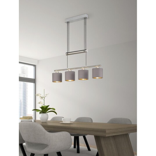 Trio Lighting Taklampe Garda Børstet stål