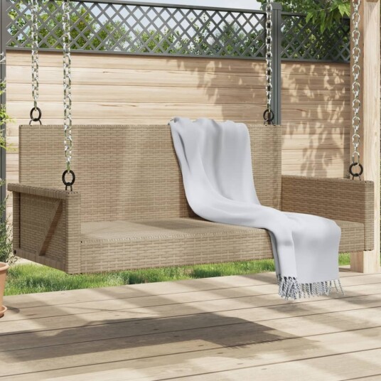 Huskebenk beige 119x56x48 cm polyrotting 365628 Huskebenk beige 119x56x48 cm polyrotting 365628