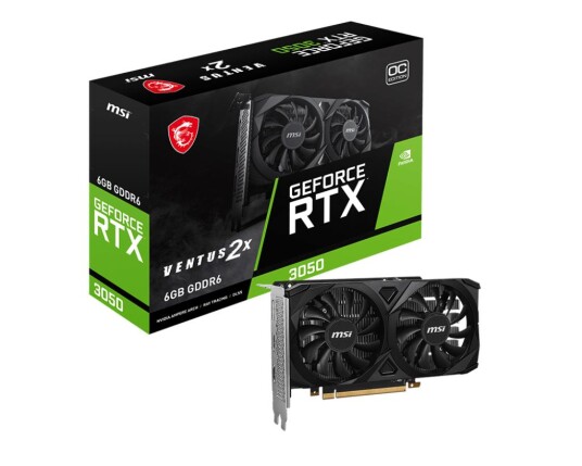 MSI GeForce RTX 3050 VENTUS 2X 6GB OC GDDR6 DP 1.4 2xHDMI 2.1 - 6GB GDDR6 RAM - Grafikkort MSI GeForce RTX 3050 VENTUS 2X 6GB OC GDDR6 DP 1.4 2xHDMI 2.1 - 6GB GDDR6 RAM - Grafikkort