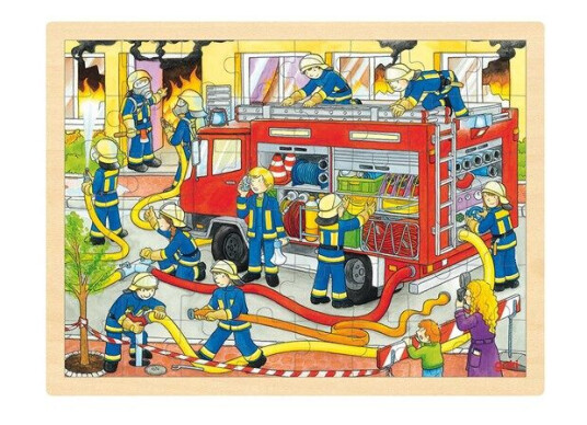 Goki Wooden Jigsaw Puzzle - Fire Brigade 48pcs. Tre Goki Wooden Jigsaw Puzzle - Fire Brigade 48pcs. Tre