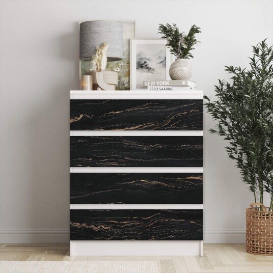 Selvklebende Klistremerker Ikea Malm Dekaler / Velg Størrelse / Noir Gull Marmor Selvklebende Klistremerker Ikea Malm Dekaler / Velg Størrelse / Noir Gull Marmor