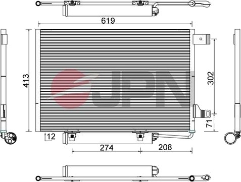 Kondensator, klimaanlegg JPN 60C9107-JPN