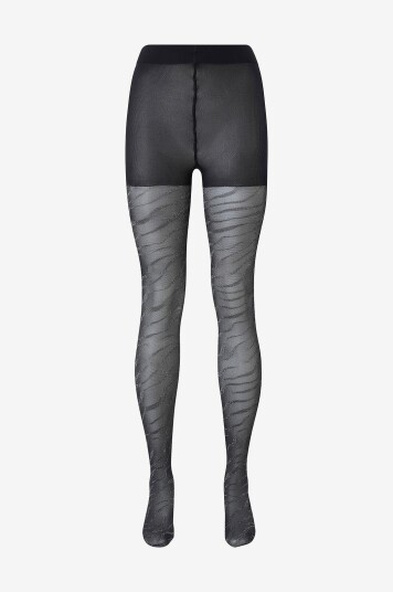 Zizzi Tightser Tights 30 Den Glitter Zebra Svart