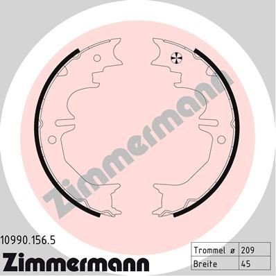 Bremseskosett håndbrems ZIMMERMANN 10990.156.5