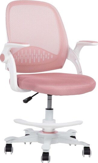 Barneskrivebordsstol HOME4YOU Emmy med fotskammel Rosa - rosa