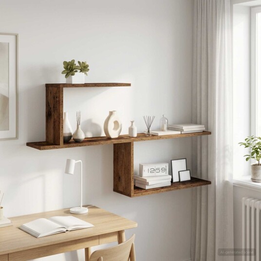 vidaXL Vegghylle Gammelt tre 122 x 18 x 60 cm Konstruert tre