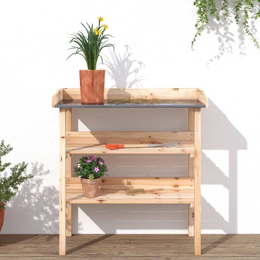  Plantebord med hyller 78x38x82,5 cm heltre gran