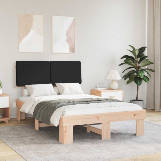  Sengeramme med Polstret Hodegjerde Svart 120 x 200 cm
