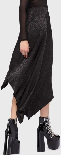 KIHILIST by KILLSTAR   Goth Middellangt skjørt   Kihilist Nova Asymmetric Skirt   S til 4XL   Damer   svart