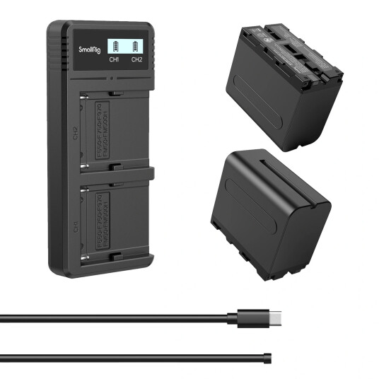 SmallRig 3823 NP-F970 Battery & Charger Kit. 2 Batterier + lader og kabel SmallRig 3823 NP-F970 Battery & Charger Kit. 2 Batterier + lader og kabel