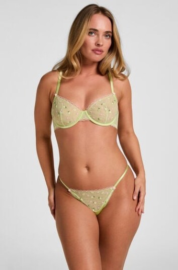 Hunkemöller Highleg String Harriet Grønn