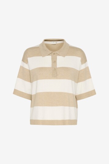 KAFFE - Genser kaLizza Polo Knit - Beige