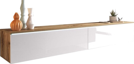 Cuguen TV benk 180 cm Tre/Natur/Hvit Cuguen TV benk 180 cm Tre/Natur/Hvit