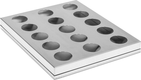 VEGA Flaskeholder for brett /avryddingsvogn Baristo; 47x55x8 cm BxDxH; Sølvfarge